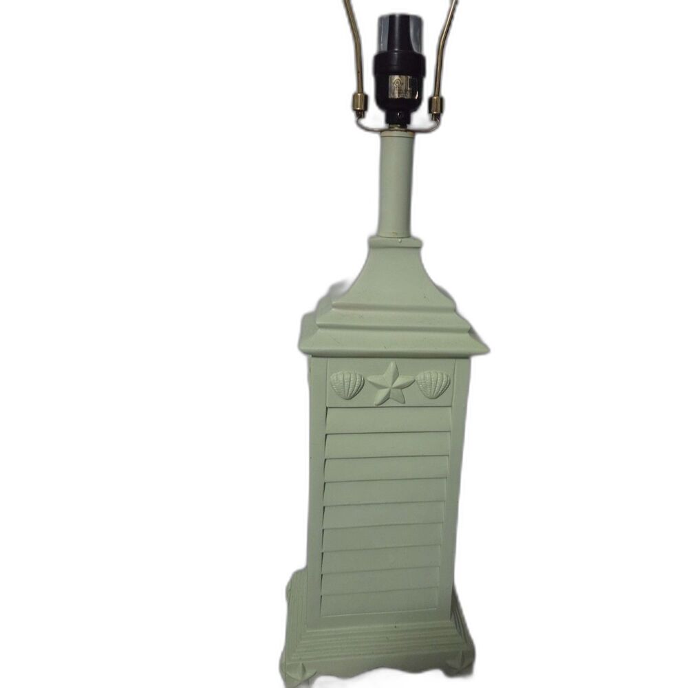 Nautical Metal Lamps (Pair) with Shell Design, Rectangular Base incl. Fillials